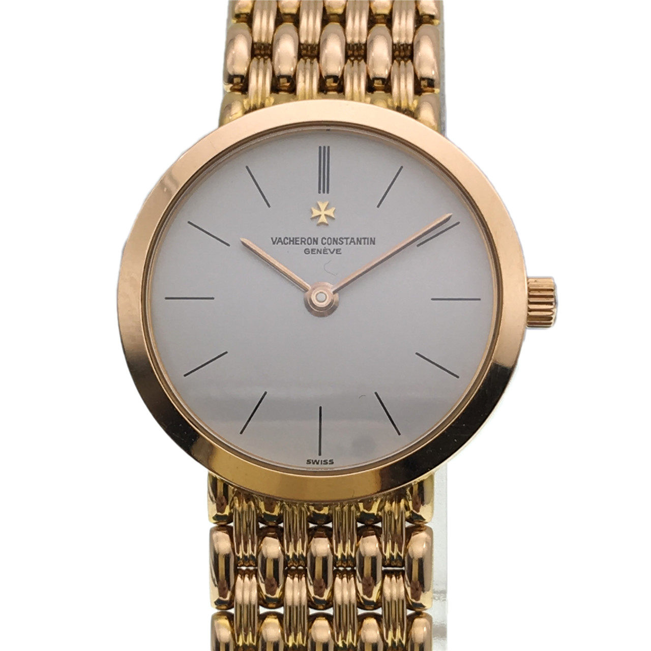 [即刻拍][9.5新]江诗丹顿18k玫瑰金白面石英女表