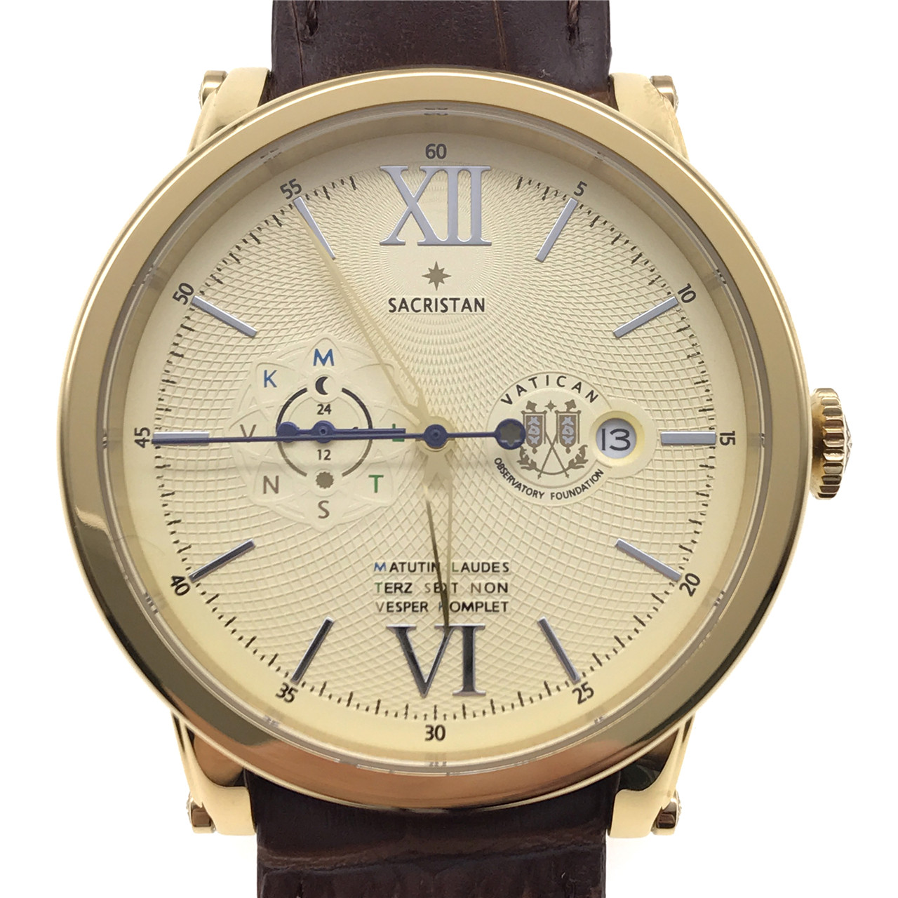 [9.9新] 坤格sacristan系列日历自动机械男表