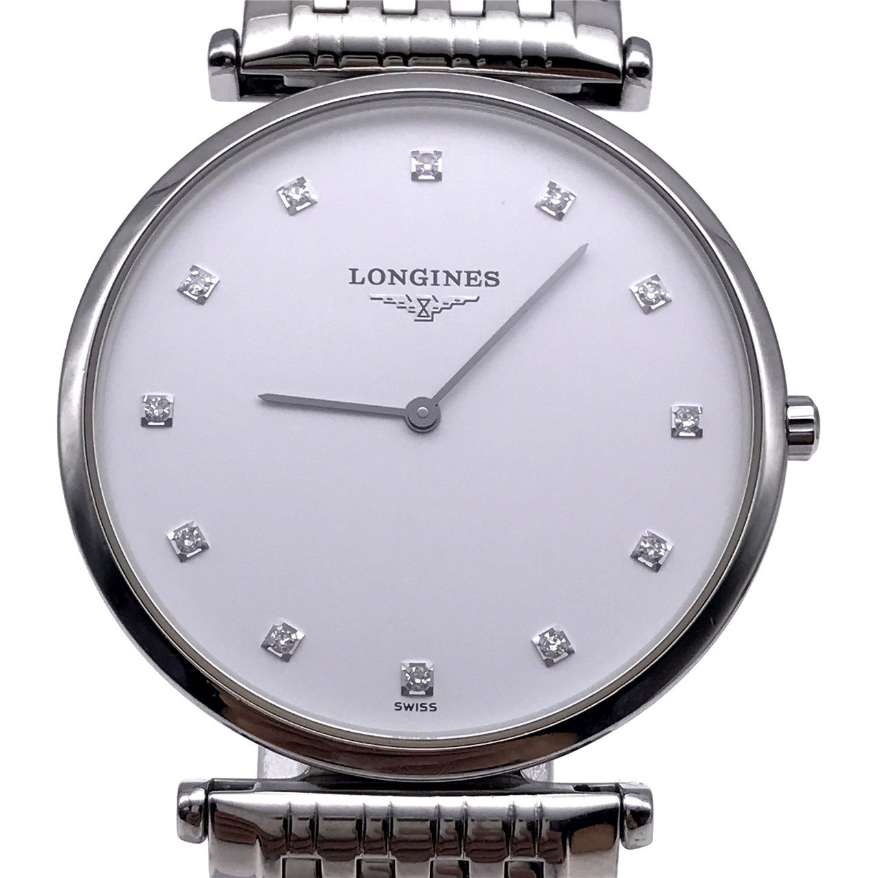 0新]浪琴优雅系列钻石刻度石英腕表l4.709.4.87.