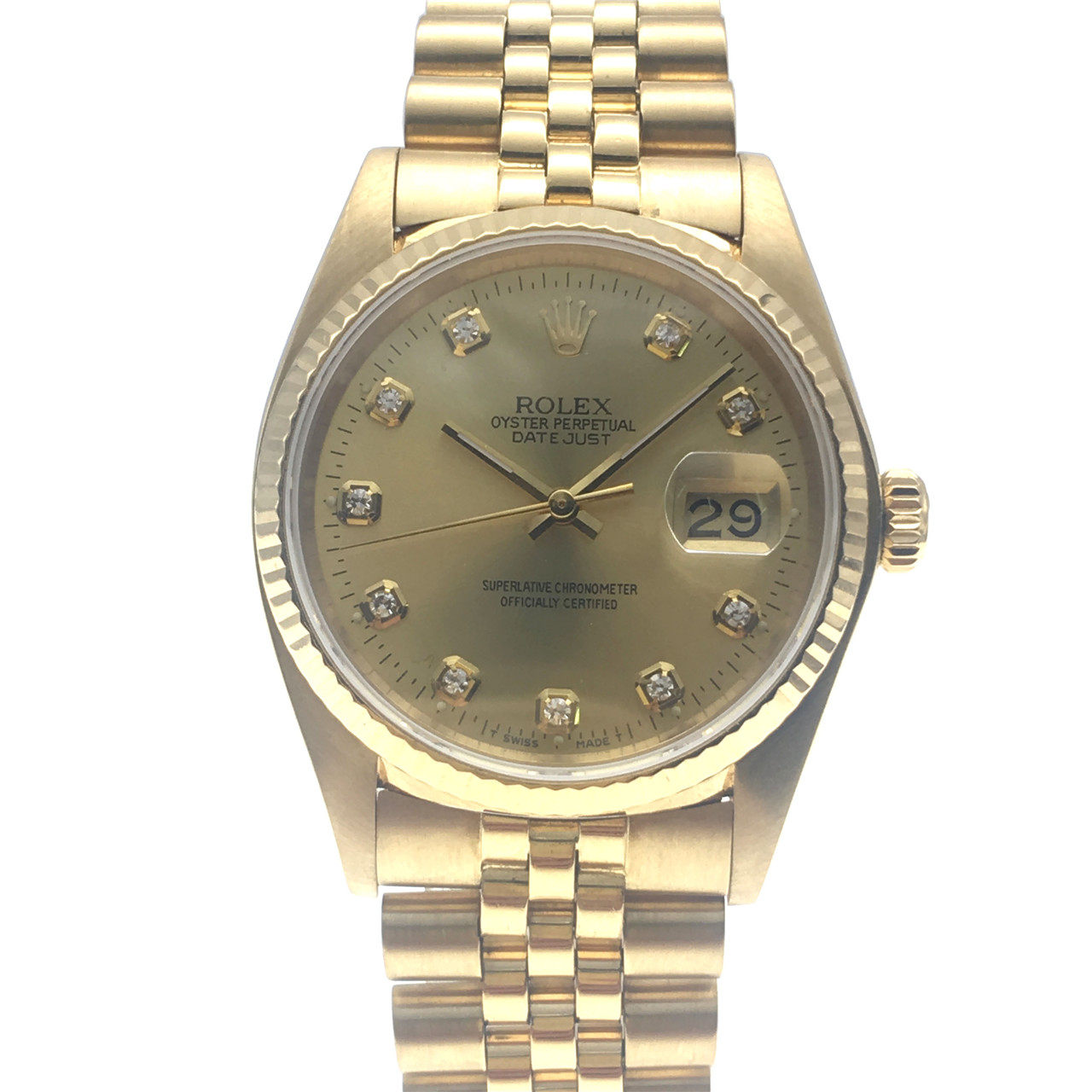 [9.0新]劳力士16018全黄金日历自动机械男表