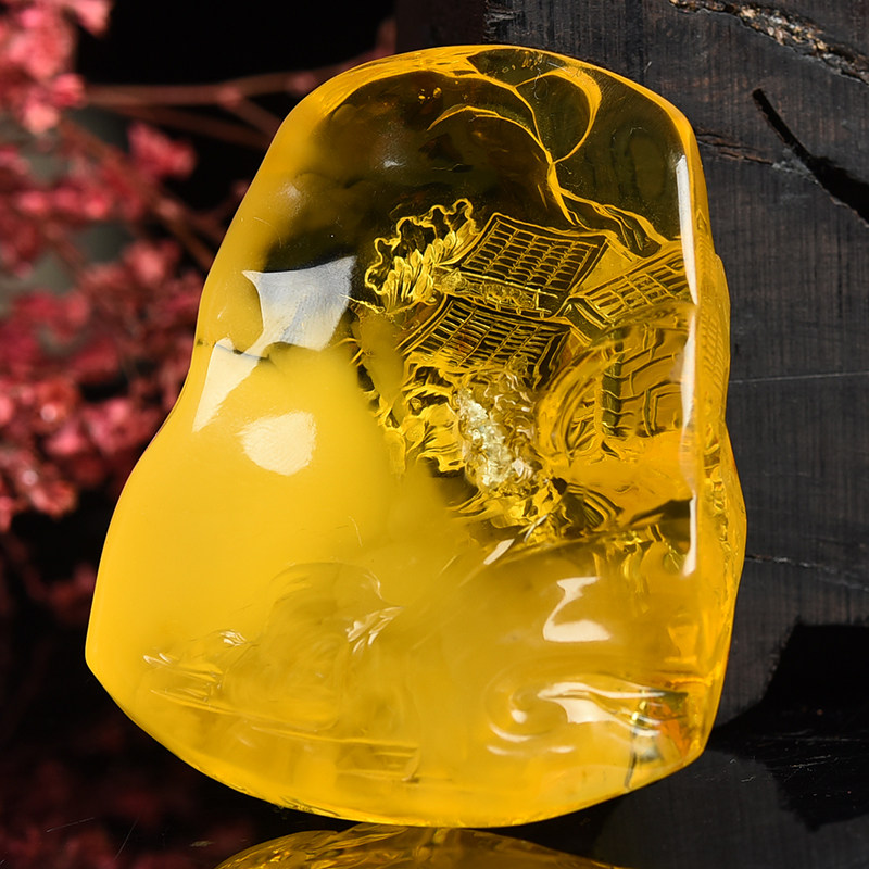 43.57g波罗的海蜜蜡意境山水吊坠