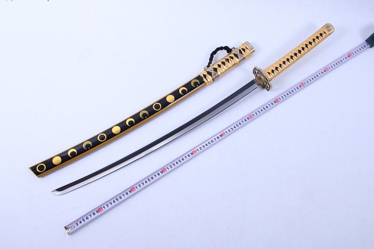 刀剑乱舞刀剑 三日月宗近cos刀 金色月亮刀 金属合金打造 未开刃