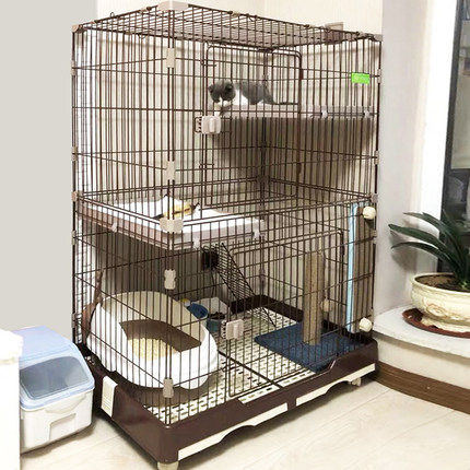 猫笼子家用猫别墅超大猫舍宠物猫咪室内带厕所三层可放猫砂盆猫屋