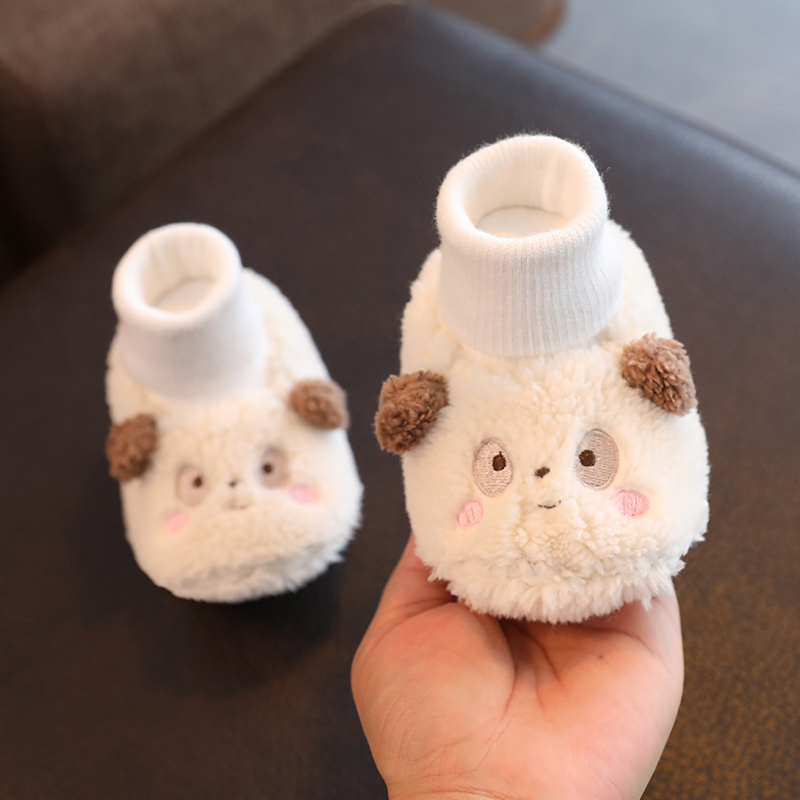 婴儿鞋袜冬季加绒保暖棉鞋宝宝软底步前鞋0-3-6-8-12个月防掉可爱