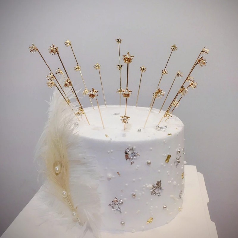 网红蛋糕装饰摆件满天星皇冠生日