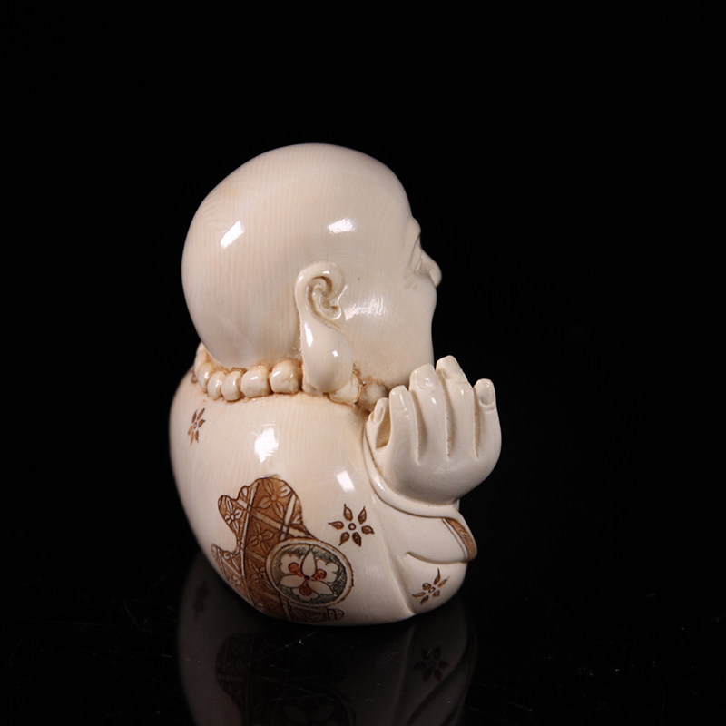 【直供】西伯利亚猛犸象牙《笑口常开》摆件