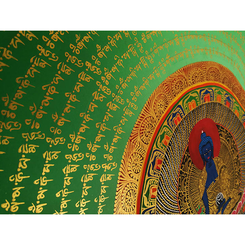 混合金彩绘药师佛坛城唐卡1374 jiban lama作品