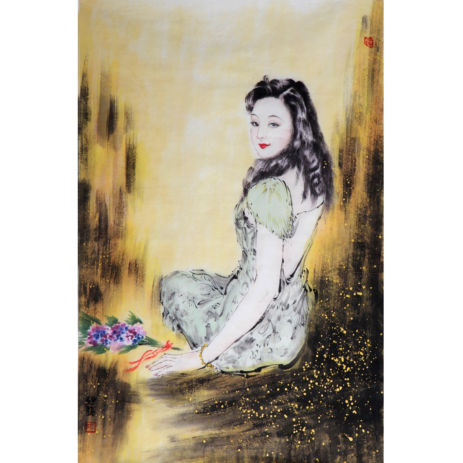 白伯骅 《 回眸一笑百媚生》中央美院教授/蒋兆和弟子