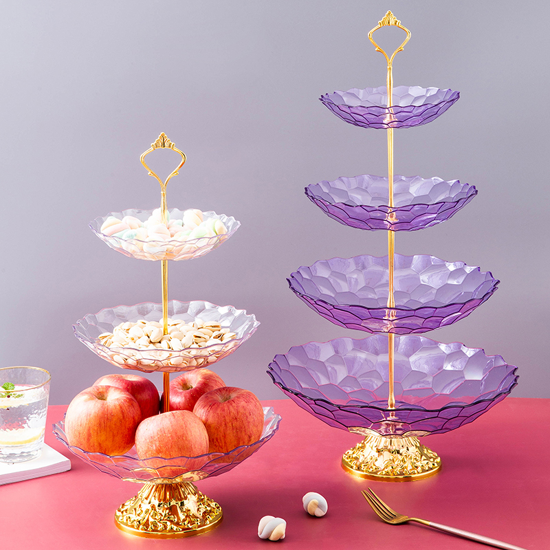 创意多层水果盘客厅家用塑料果盘现代网红果篮收纳零食干果糖果盘