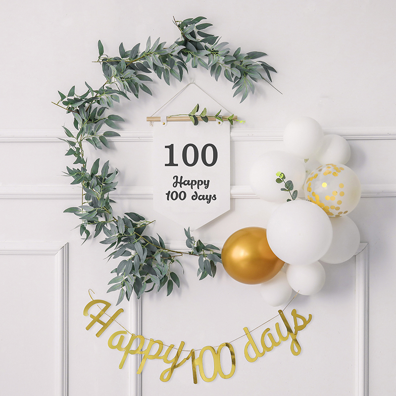 一折百天宴_百天宴布置100天纪念日背景墙宝宝儿童派对生日装饰场景