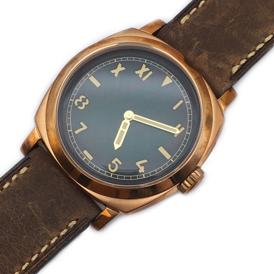 [9.9新] ancon经典复古铜自动机械男表 mil107a