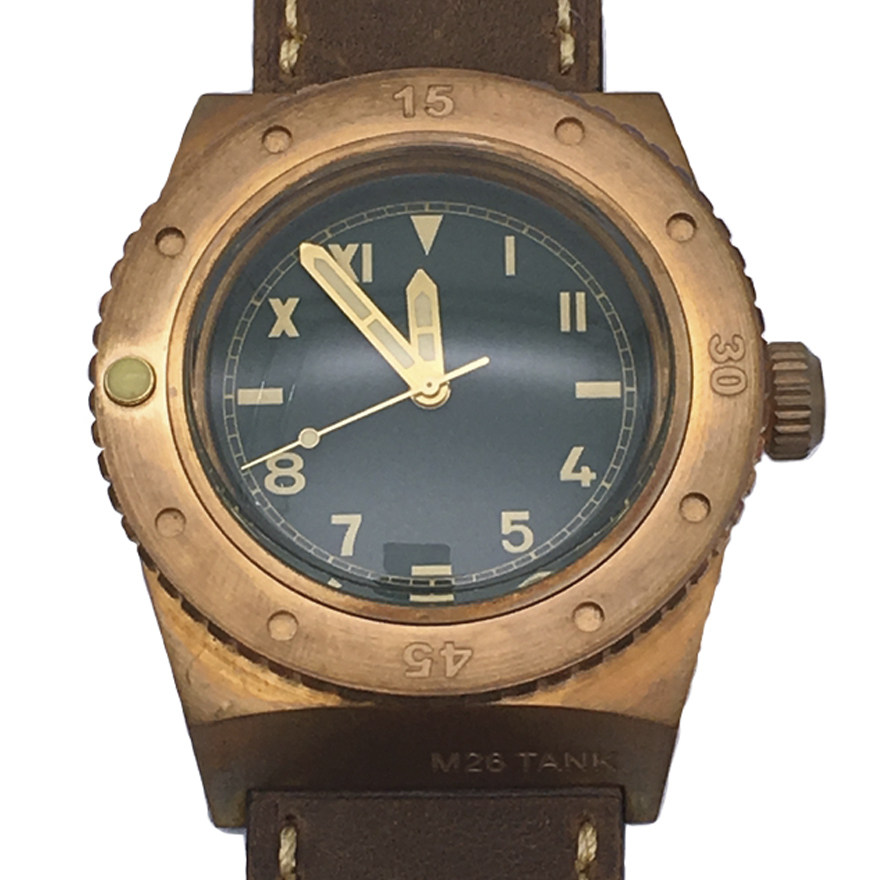 [无保留价][9.9新] ancon经典复古铜自动机械男表 mk305