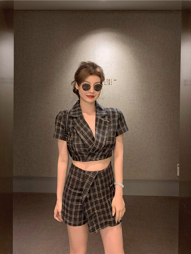 修身性感两件套女装2020夏季新款韩版西装领上衣+不规则半身裙|ruв категории плесень играть/Аниме/вокруг/cos/настольные игры, Косплей одежды/реквизит/услуги, Косплей женской одежды - от Buy2taobao.com для оказания профессиональной услуги покупки агента Taobao