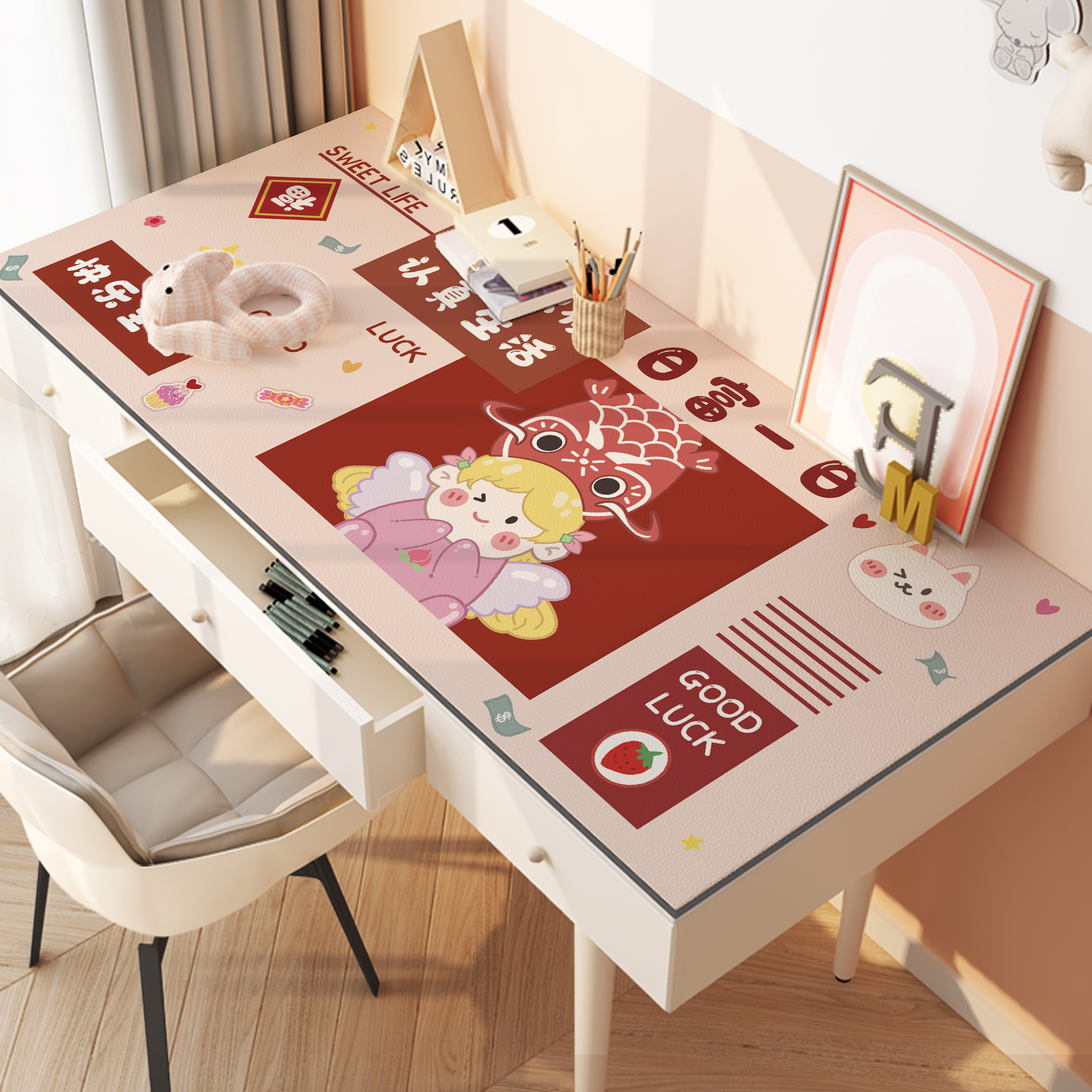 学习儿童书桌环保无味专用写字台皮革桌面桌布桌布