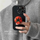 ANNACASE小众ins创意黑色番茄支架适用iphone14promax苹果15手机壳11新款12pro磨砂xs全包13Promax防摔保护套