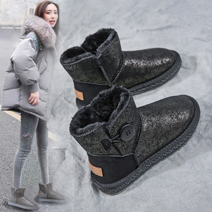 网红雪地靴女2020年冬季新款时尚加绒加厚防滑保暖棉鞋子爆款洋气