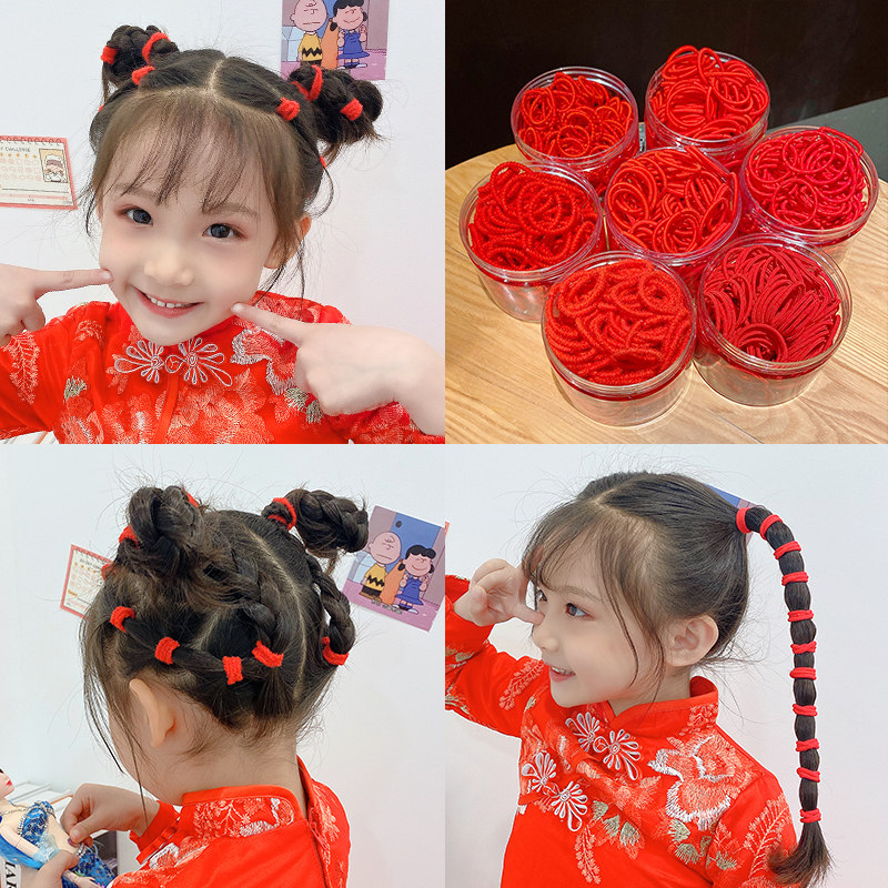 儿童扎头发饰品过年