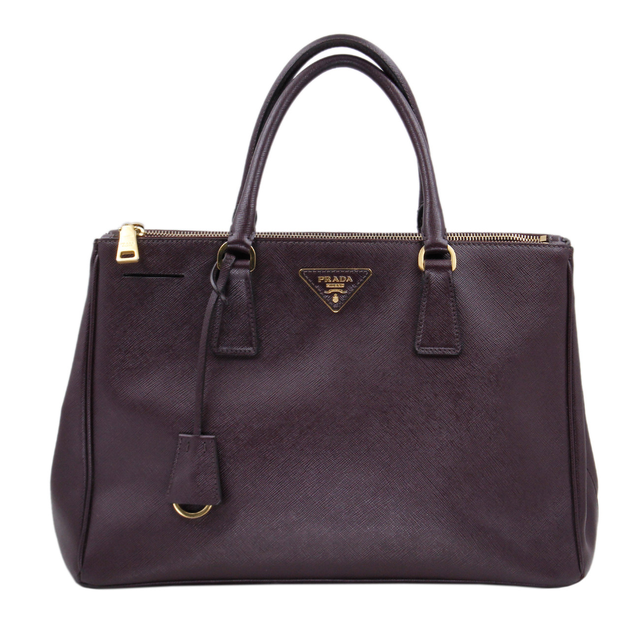 9.0新〕普拉达prada女士深紫色牛皮单肩手提杀手包