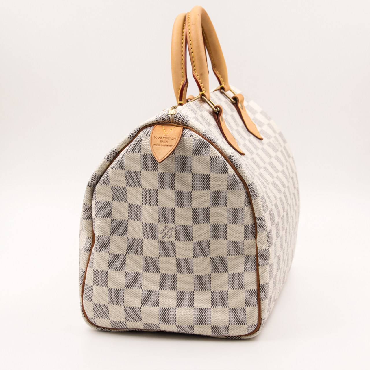 9.5新〕路易威登lv女士白棋盘帆布speedy30手袋