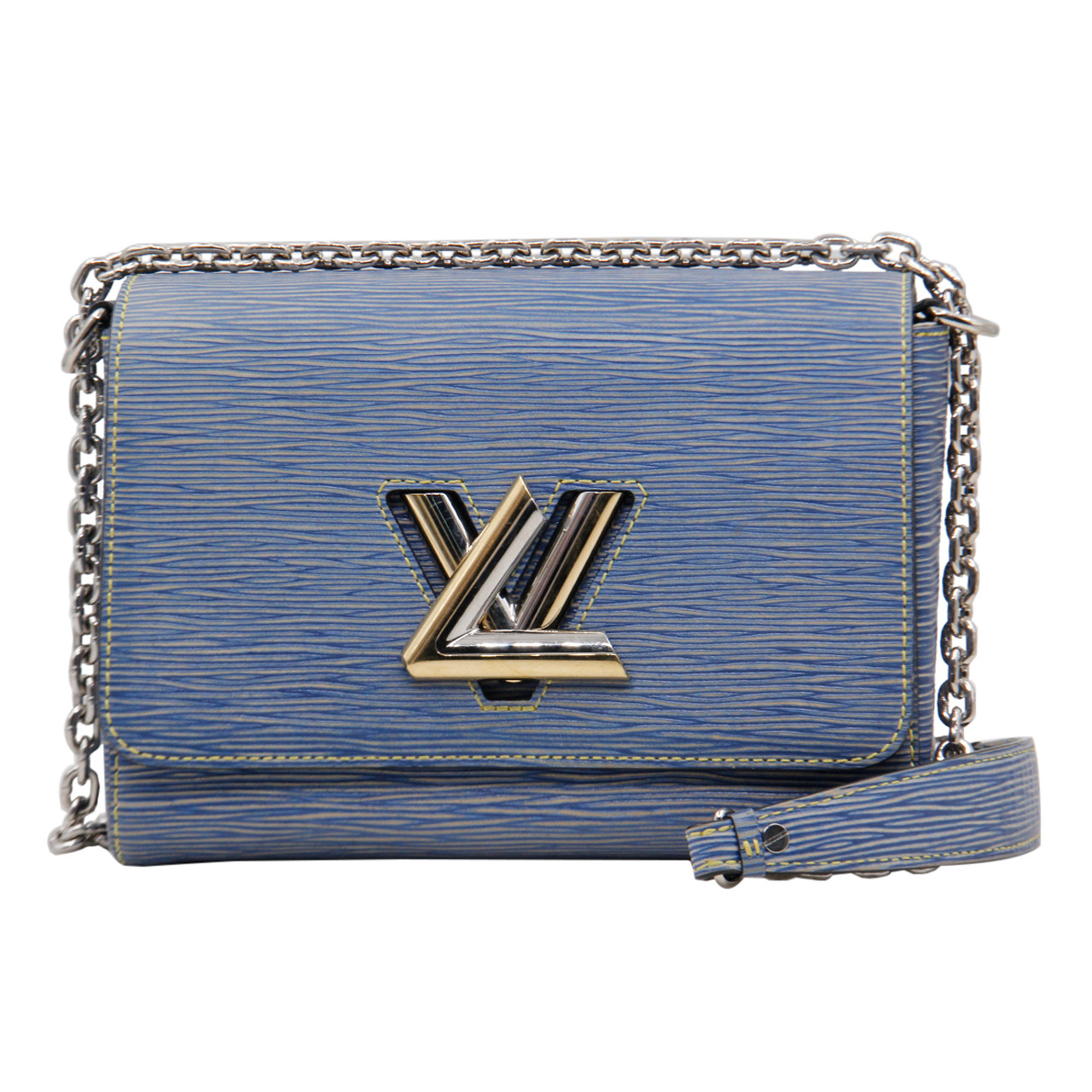 9.5新〕路易威登lv女士牛仔蓝水波纹twist手袋