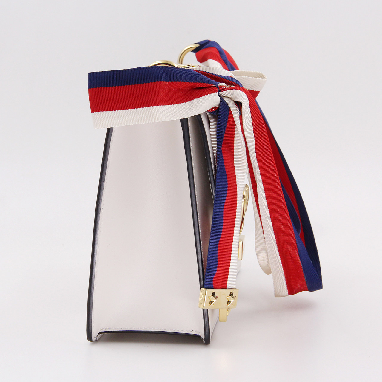 9.5新〕古驰gucci女士白色sylvie系列丝带包