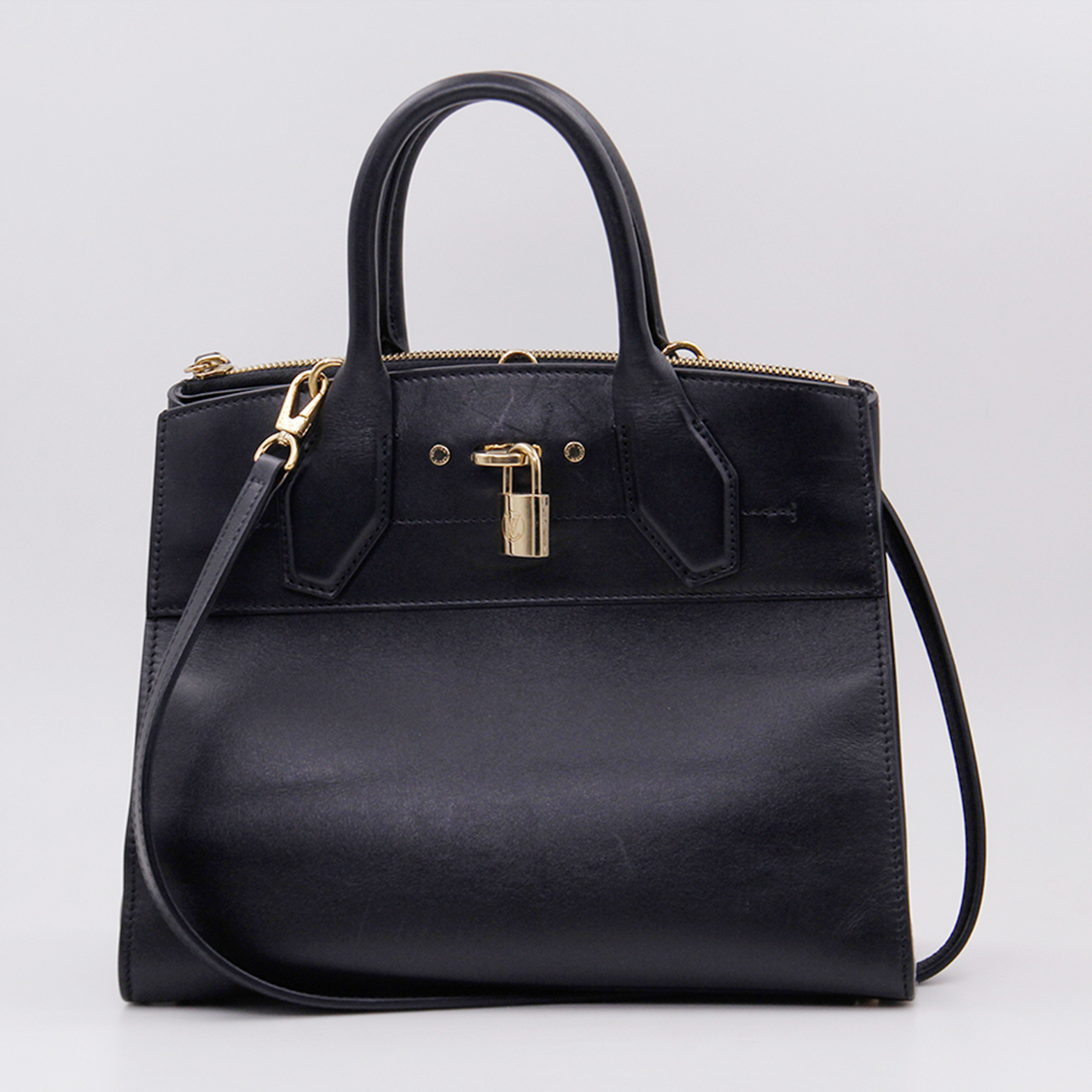 9.5新〕路易威登lv女士黑色牛皮city steamer 小号手袋