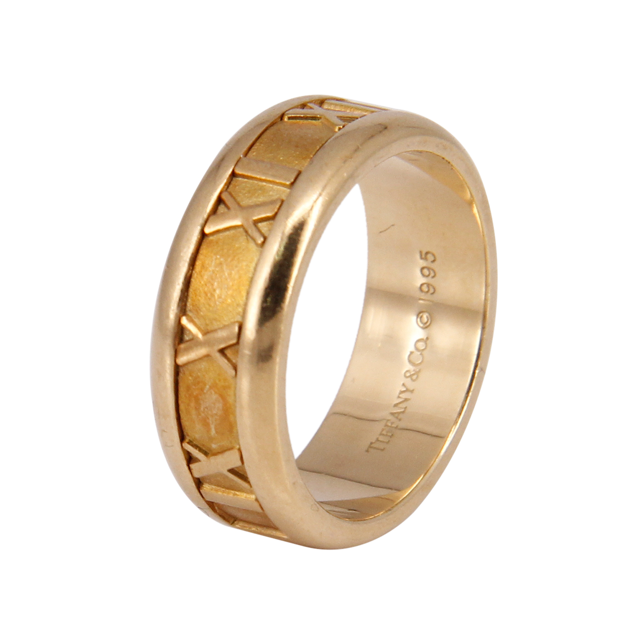 9.5新〕蒂芙尼tiffany女士罗马数字18k黄金戒指49号