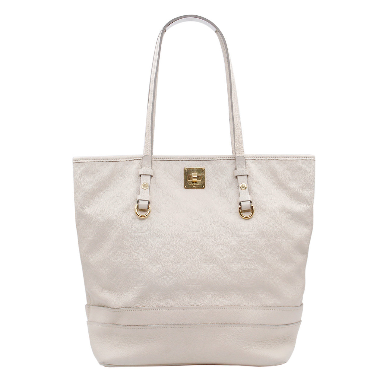 9.0新〕路易威登lv女士米白色牛皮手提包