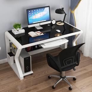 新款电脑桌钢化玻璃桌面办公桌书桌写字台简易学习桌双人竞技桌