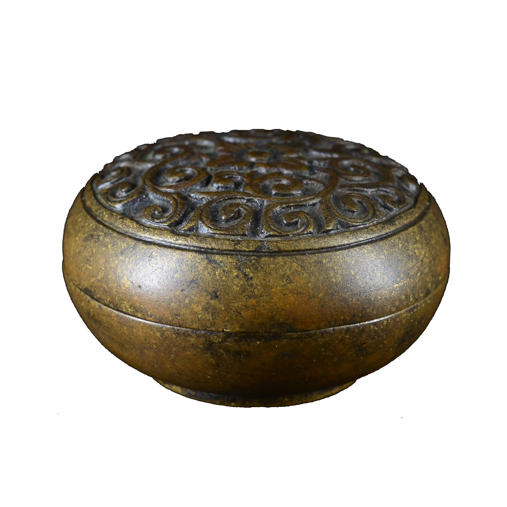 清 铜花卉香盒 tb102021