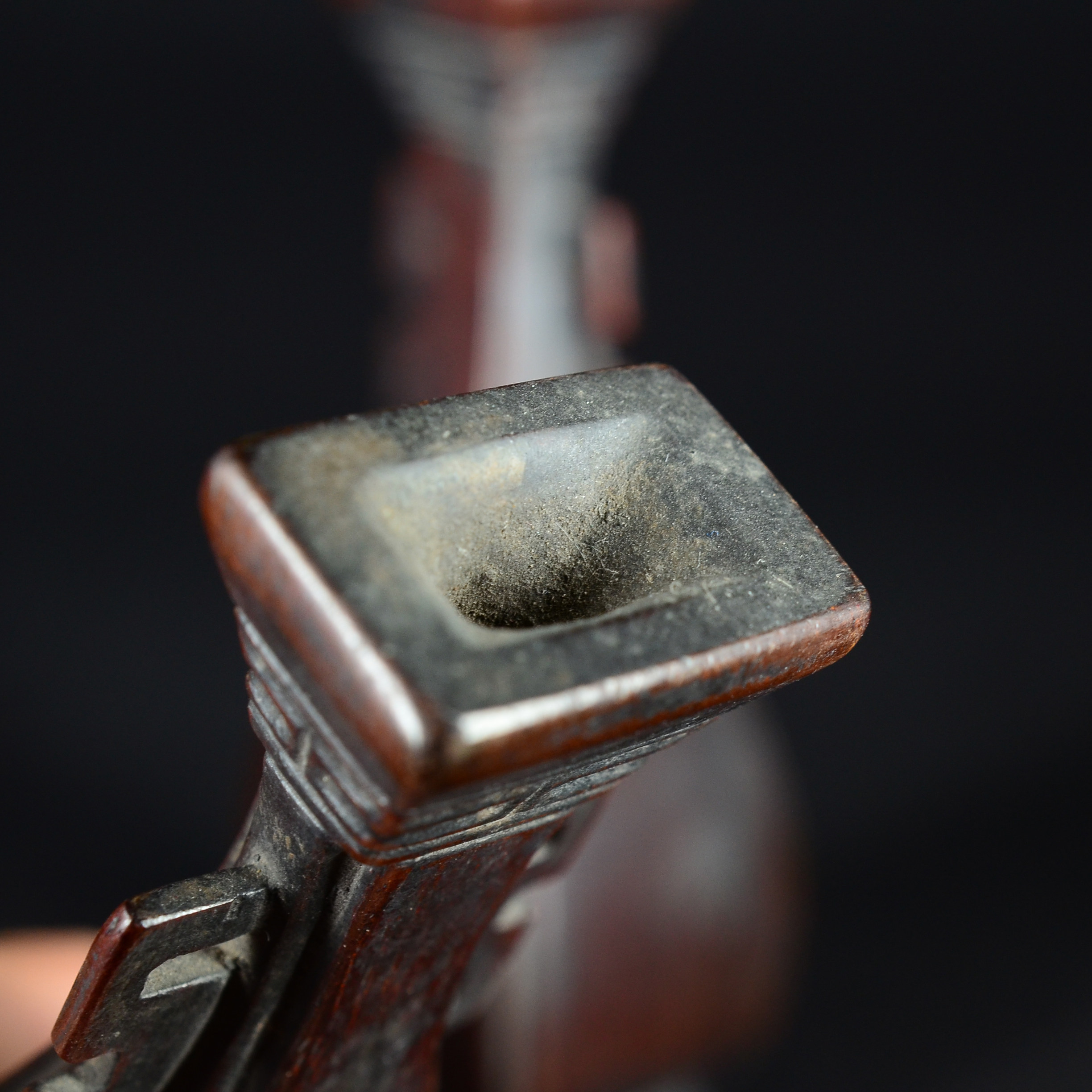 清 黄花梨花插一对 4625