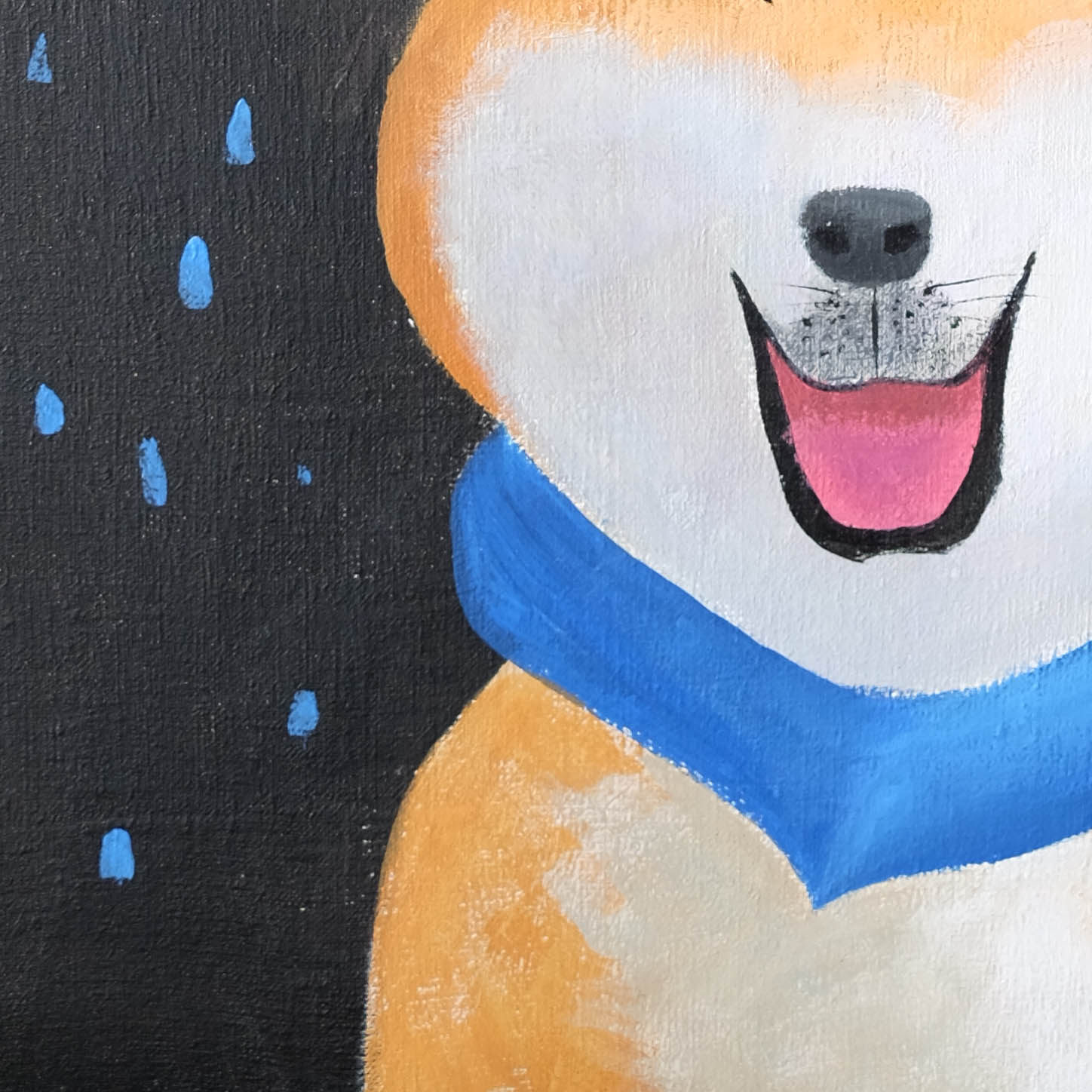 任清《柴犬》布面油画