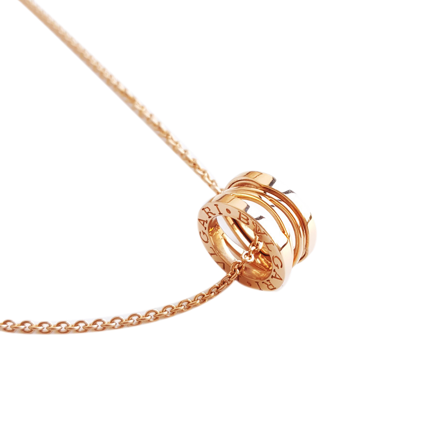 [9.8新]宝格丽bvlgari女士18k玫瑰金镂空吊坠项链