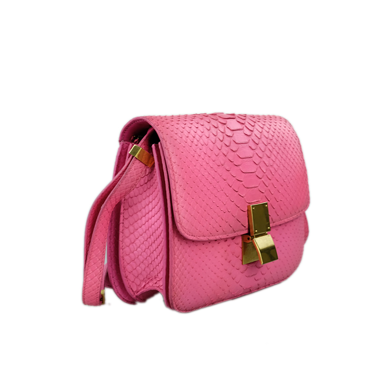 [9.5新]赛琳celine女士box蛇皮单肩包