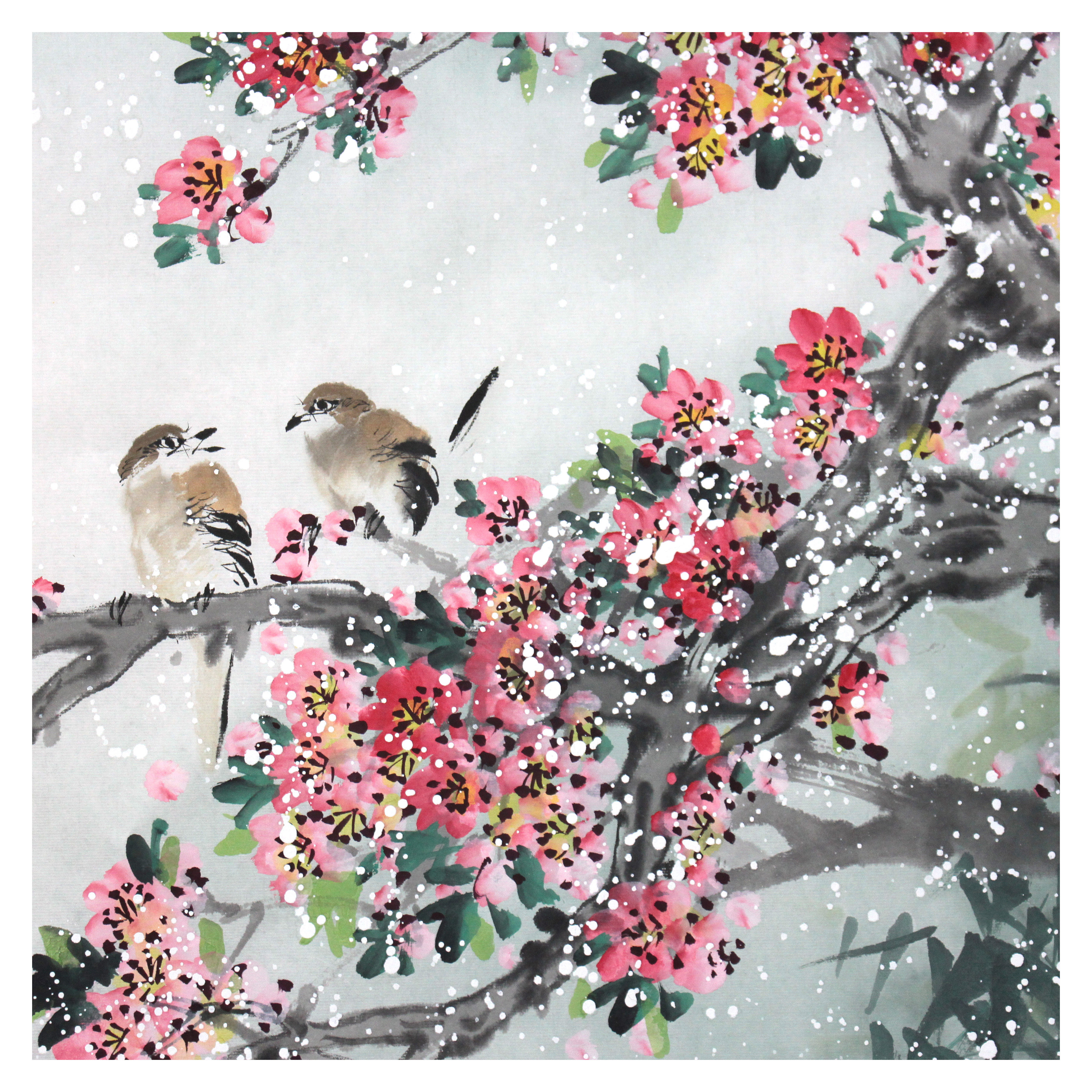 祝红《花香鸟语春色满园》实力派女画家