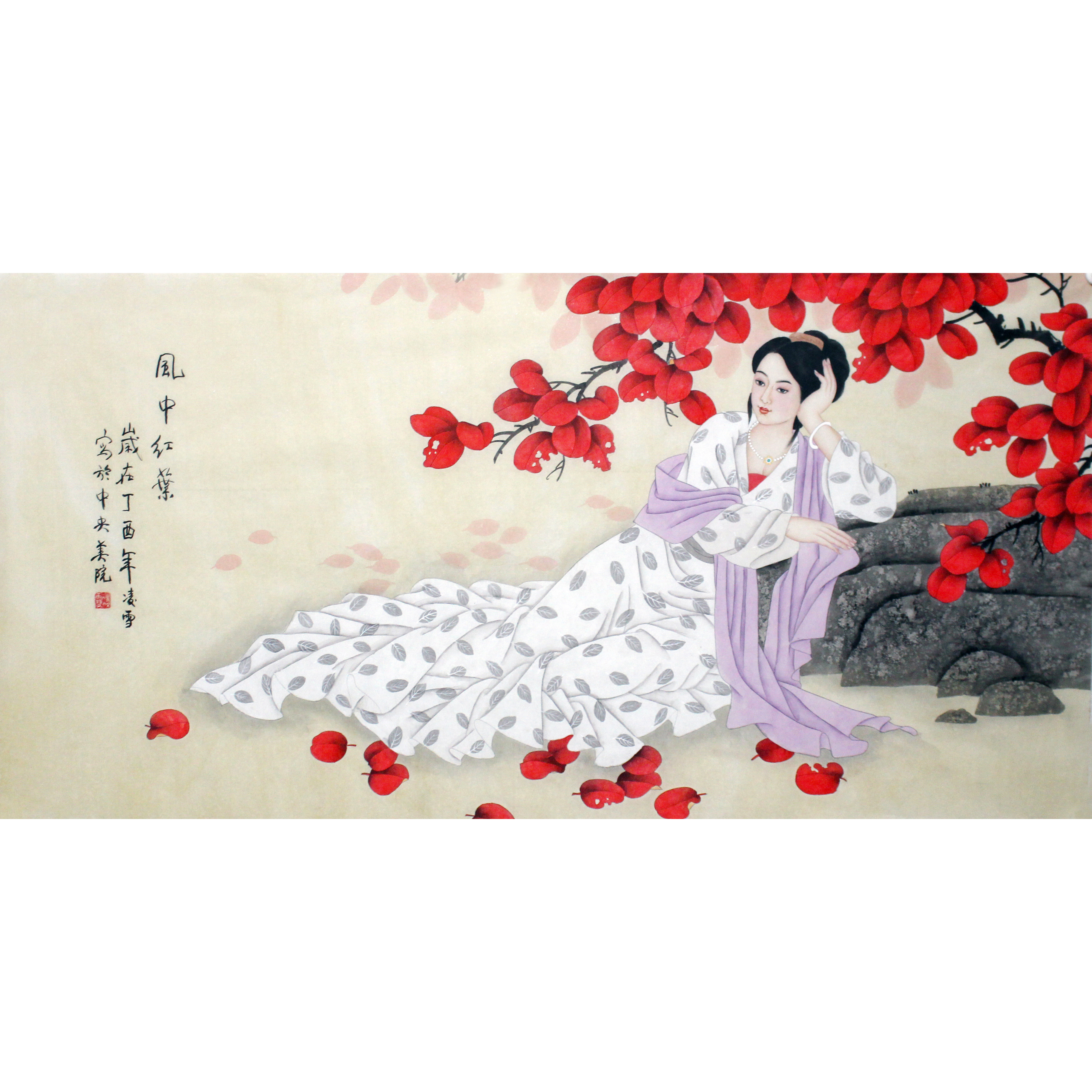 凌雪《风中红叶》著名工笔画家 北京美协会员