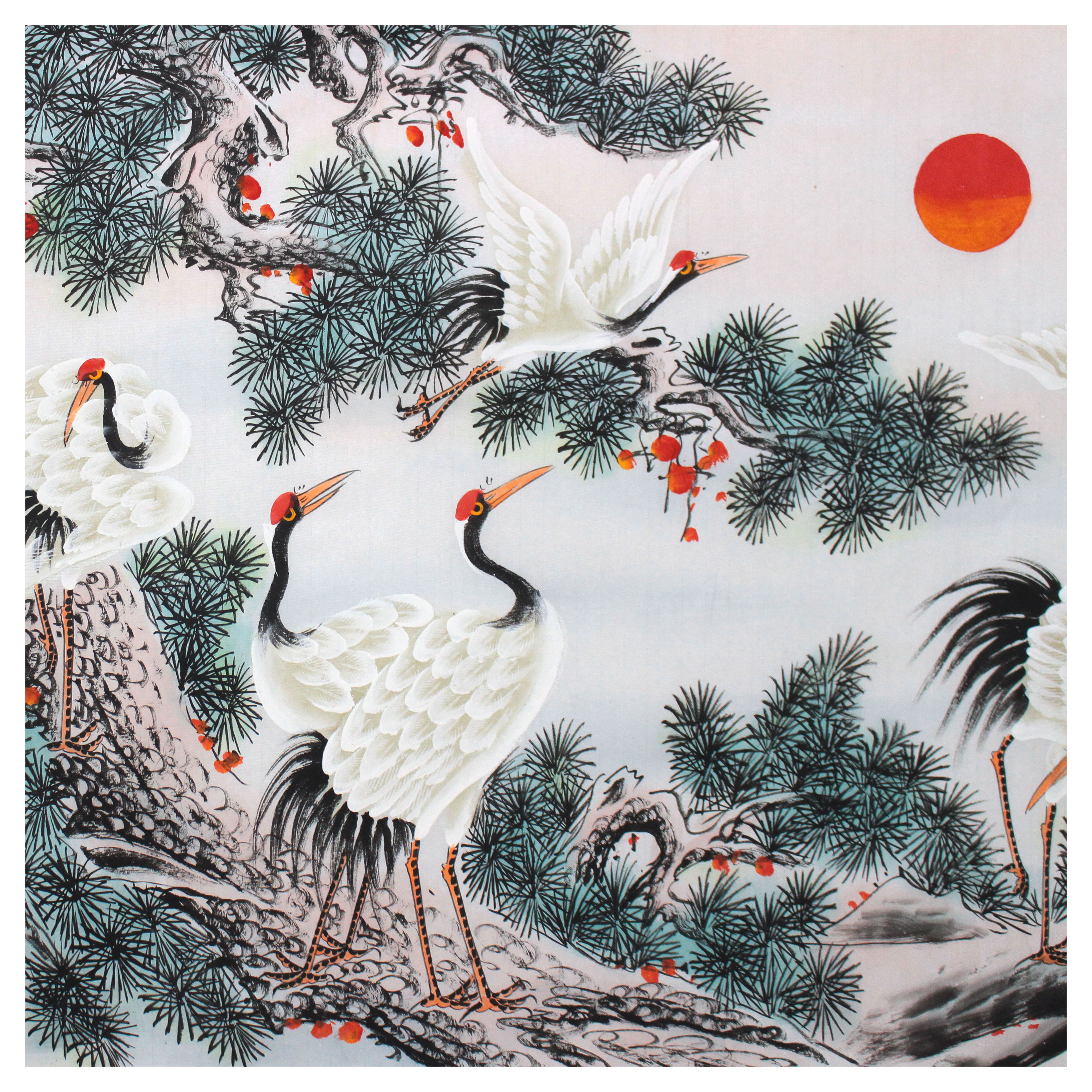 凌雪《松龄鹤寿》著名工笔画家 北京美协会员