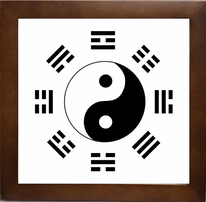 玄关装饰画周易经玄关风水后天八卦太极阴阳鱼相框画镇旺宅辟邪