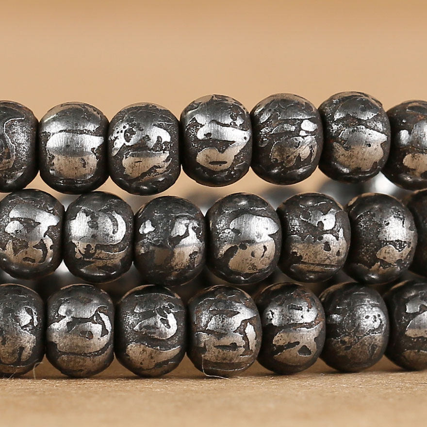 五台山赐福加持 藏式108颗天铁六字真言佛珠念珠 三塔寺供奉