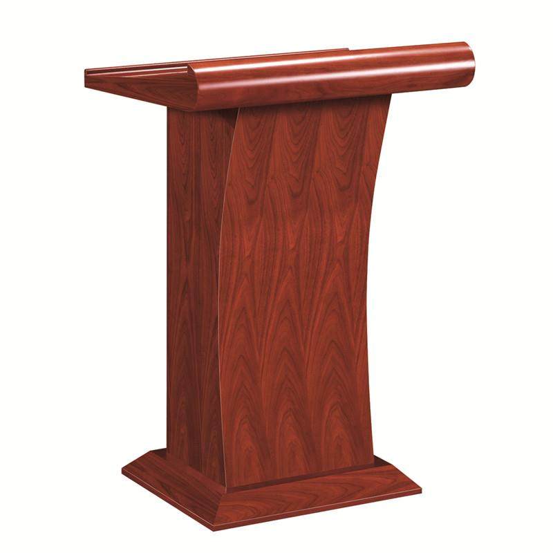 多媒体演讲台讲桌实木皮主持会议室简约现代会议教师移动发言地台