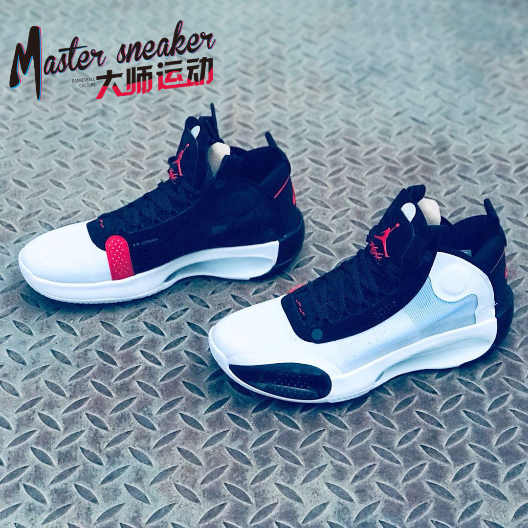 airjordan34aj34黑白镂空蝉翼轻质男子实战篮球鞋bq338