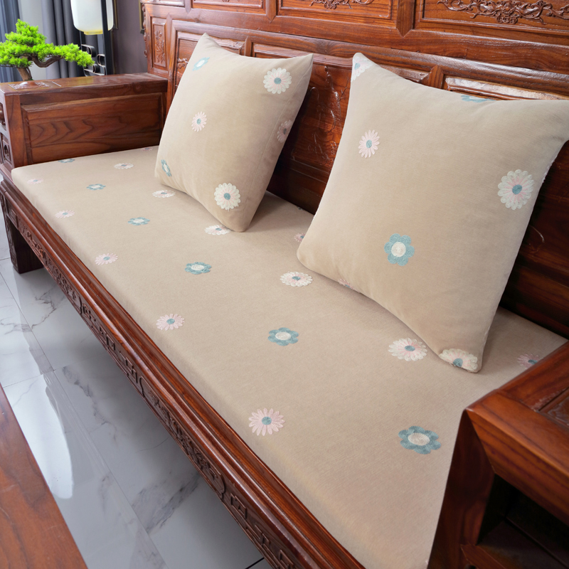 加厚中式红实木沙发垫木质连体椅垫子海绵芯单三人沙发垫防滑可拆