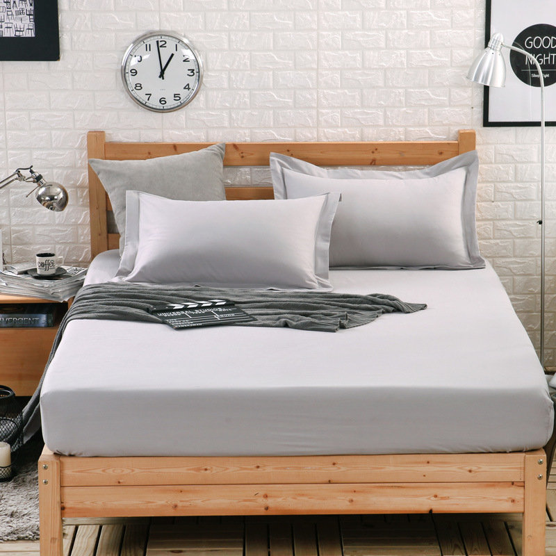 厂家直销纯色床笠单件1.8m床罩席梦思床垫保护套防滑定制