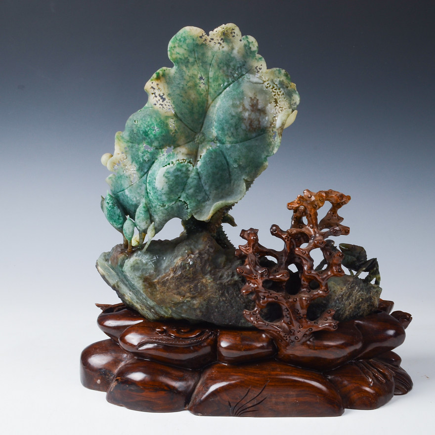 《醉卧春风》 刘宏申玉雕工作室独山玉精品摆件