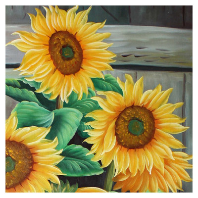 陈丽双《向日葵》布面油画