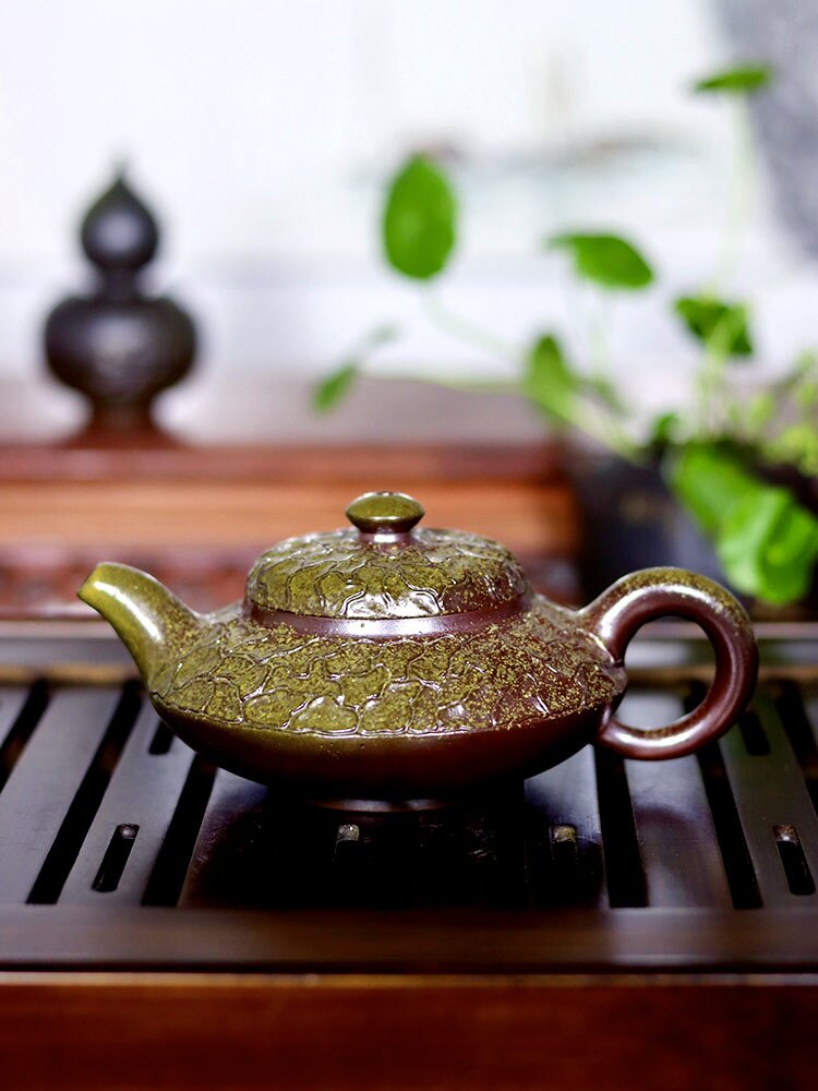 坭兴陶柴烧壶精品合欢壶复古茶具家用纯手工泡茶壶茶具
