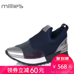 hermes專櫃活動 活動惠millies 妙麗2020秋季專櫃同款尖頭坡跟女運動單鞋LCN48CM6 hermes專櫃