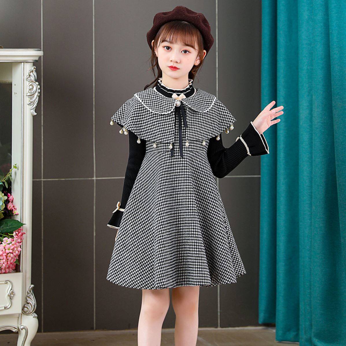 女童裙子2021秋冬新款两件套