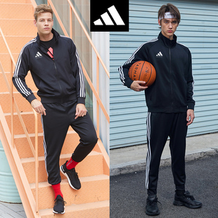 adidas阿迪达斯运动套装2024新款男女休闲健身运动服外套长裤正品