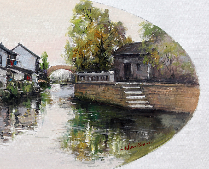 陈海宝《印象江南系列一》布面油画50cmx100cm